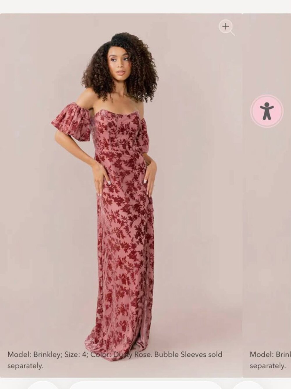 Revelry Mona Floral Burnout Velvet Dress in Dusty Rose